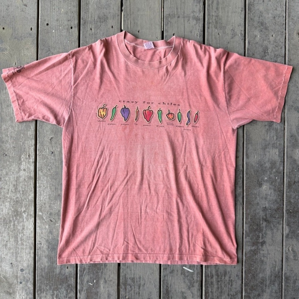 Crazy Shirts Hawaii Vintage 90s Crazy For Chiles Pepper Graphic Tee Red XL